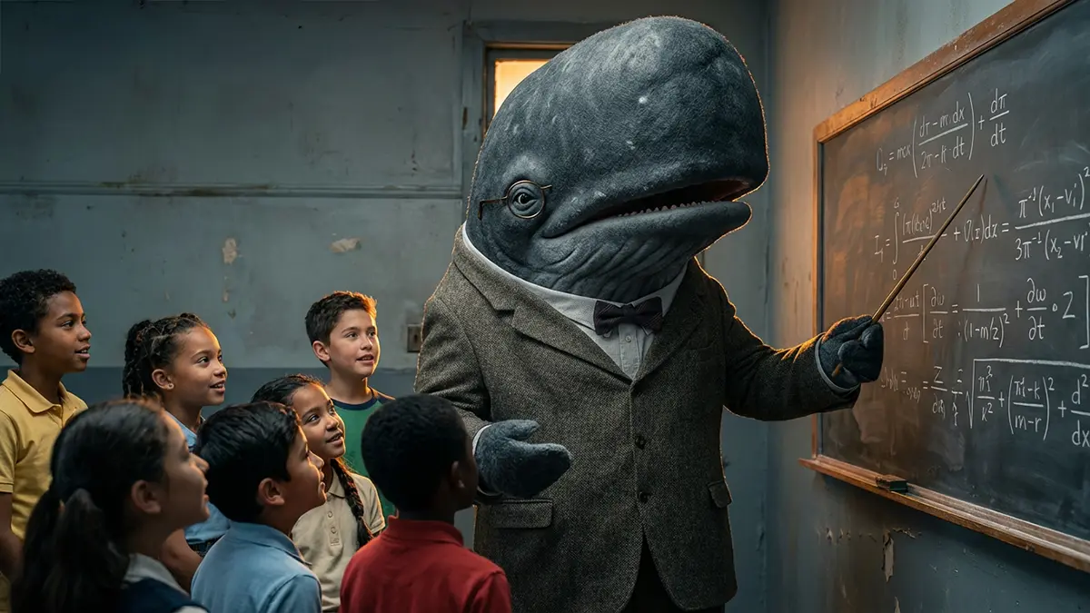 Ein Wal erklärt Schülern Mathematik